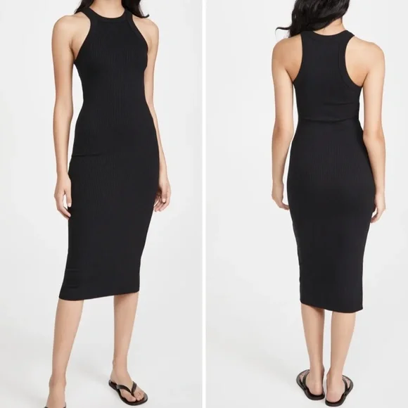 Bandier WSLY Rivington ribbed black dress S - Picture 1 of 7